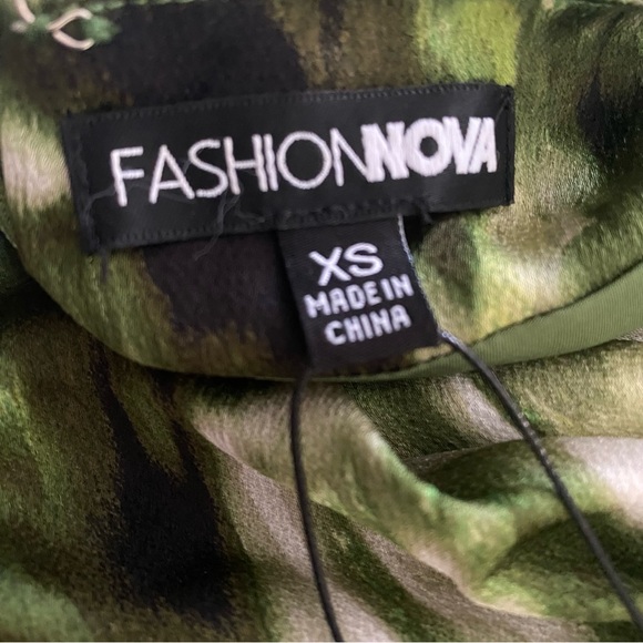 Fashion Nova Hot Date Satin Maxi Dress Olive Green - Picture 8 of 9